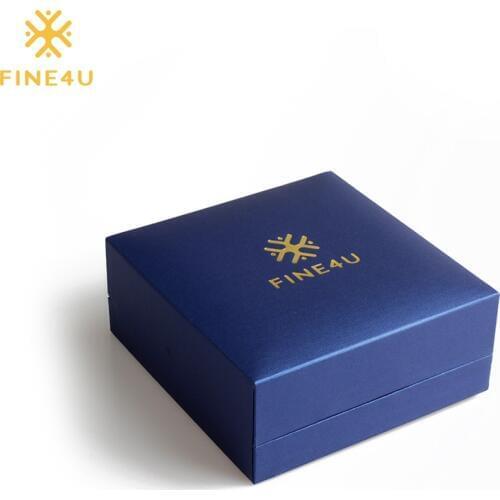 2018 FINE4U P001 Top Quality Blue Gift Box for Necklace Bracelet Earrings Jewelry Packaging 7*8*3CM