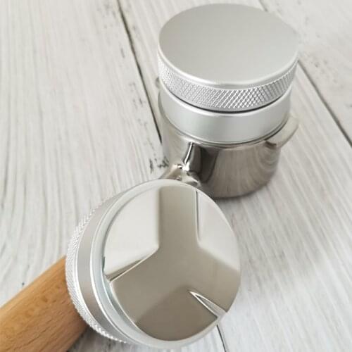 304 Stainless Steel Coffee Tamper 51/53/58MM Three Angled or Flat Base Thread Tools Espresso Bottomless Naked Portafilter