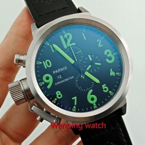 50mm left handed big face wrist watches relojes de pulsera Parnis Chronograph Watch 0S10 Quartz Wrist Watch Style W59