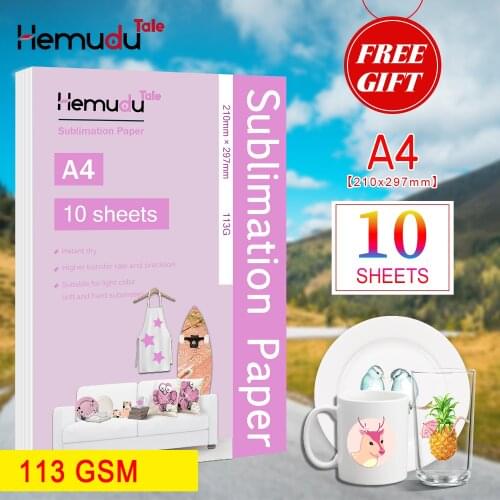 A4 Sublimation Transfer Photo Paper 113G 10sheets for Polyester T-Shirt Cushion Fabrics Phone Case Printing Design