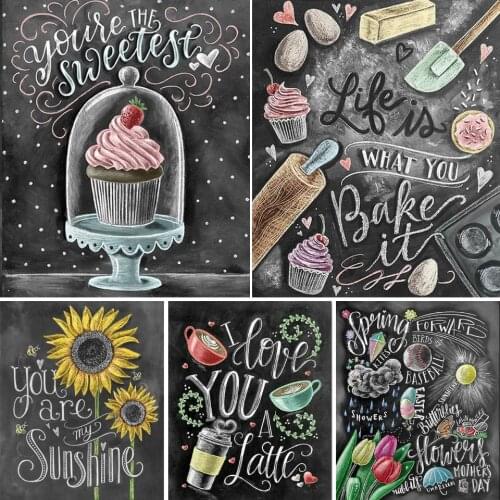 5D DIY Diamond Painting "Black board word" Kit Full Drill Square Embroidery Mosaic Art Picture of Rhinestones Home Decor Gift