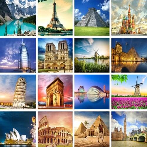 World Famous Scenic Spots Series 5D DIY Diamond Painting Full Square/Round Diamond Embroidery Sale Mosaic Picture of Rhinestone