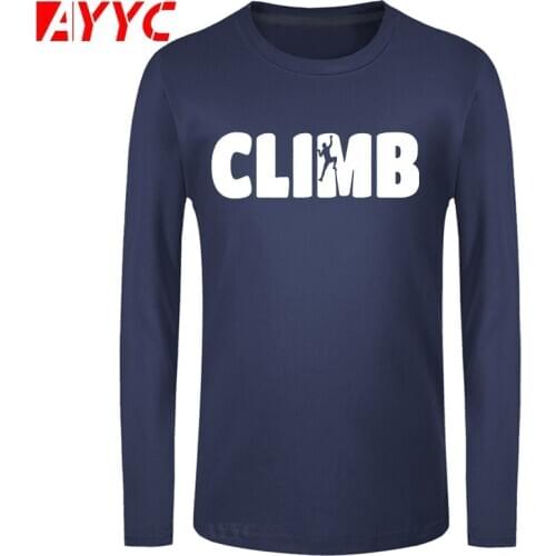 AYYC long sleeve tee Born To Climb Evolution Novelty Mens T-Shirt T Shirt Men New O Neck Cotton Top Tee