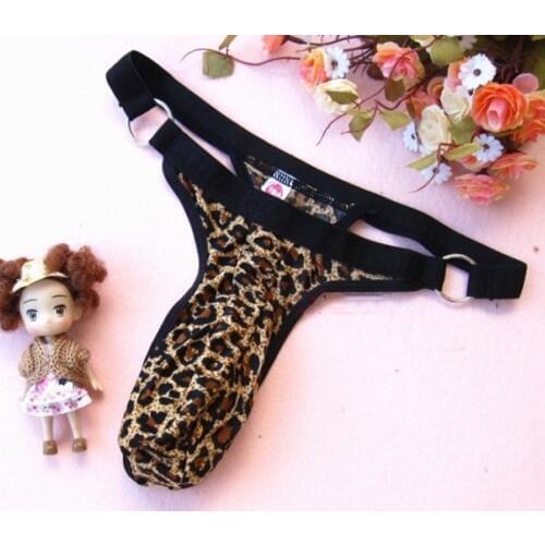 BDSM Leopard panty sexy Stripper Man O ring gstrings bandoge Thong Adult game for man sex toys roleplay product