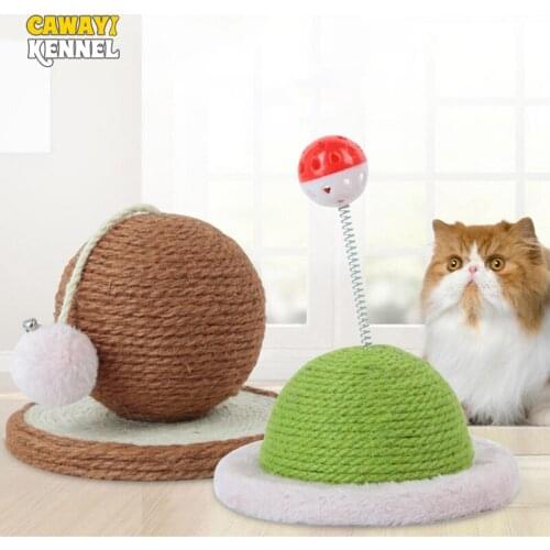 Cawayi Kennel Pet Cat Toy Ball Shape Sisal Scraper Grinding Claw Kitten Toys with Bell Ball Make Cat Funny Pet Supplies D2042