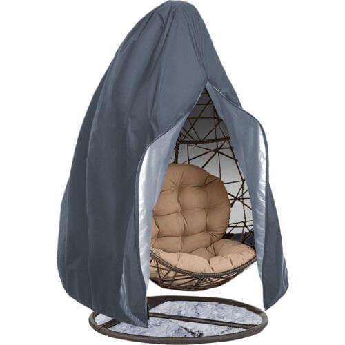Garden Zipper Hanging Egg Chair Cover Dustproof Waterproof UV Protection Universal Cover Patio Swing Chair Cover for Outdoors