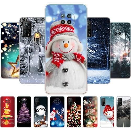 For Xiaomi Mi 10T Lite Case For Xiaomi Mi 10T Pro Back Phone Cover For Mi 10T 10TPro 10TLite winter christmas snow tree new year