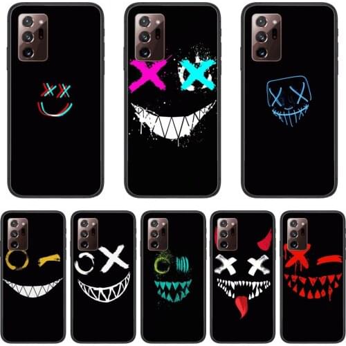 Black theme Phone Case cover hull For SamSung note20 10 9 8 4 pro plus black prime soft bumper Transparent