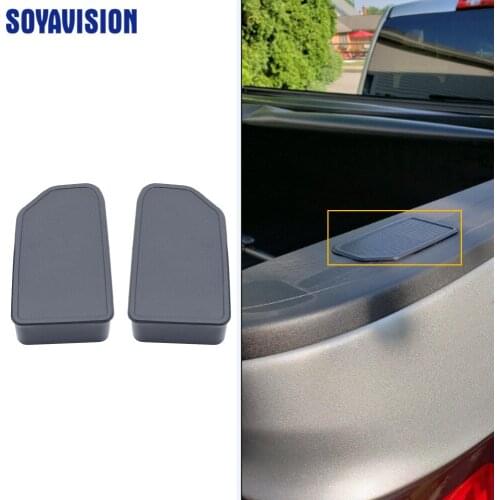 Black Car Accessories Truck Rail Stake Pocket Covers Stake Hole Plugs For Chevy Silverado 2014-2018 ( Set of 2)