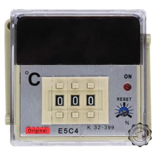 E5C4-R AC220V Digital Temperature Controller Sensor Meter K Type 0-399 Centigrade with Base