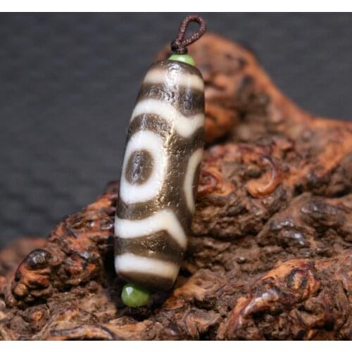 Energy Tibetan Old Oily Agate Patina Budda Heart 3 Eye dZi Bead Pendant Totem 5A LKbrother Saurces Top Quality Garrentee
