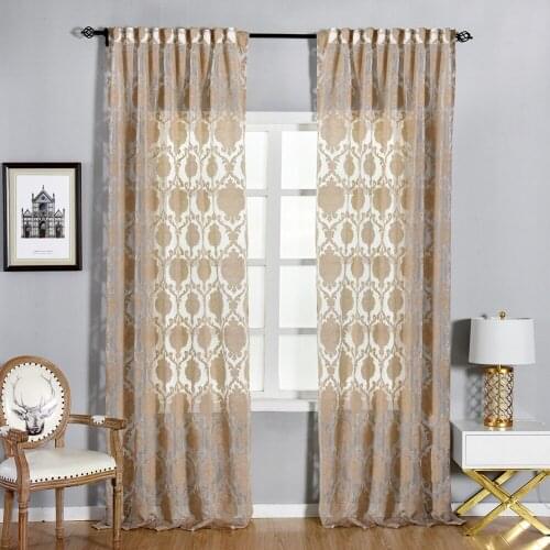 European Floral Curtains Thin Tulle for Living Room Transparent Drops Bedroom Windows All Match Jacquard Fabric Thick