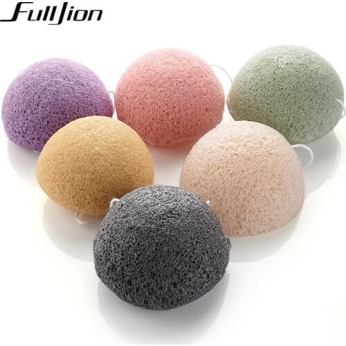 Hot 6 Colors Natural Konjac Konnyaku cosmetic puff Facial sponge Face Cleanse Washing Facial Care Face Powder Makeup Tools