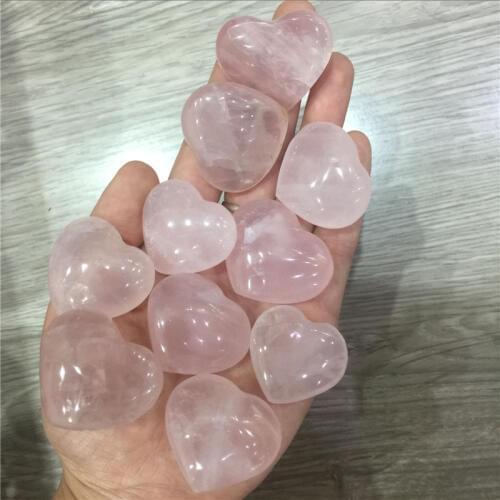 Hot sale 10pcs natural rose quartz crystal healing crystal heart deepen the relationship as saint valentines gift wedding gifts