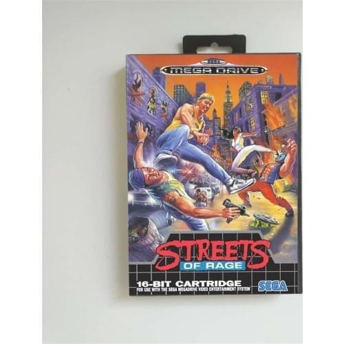 Streets of Rage - EUR Cover With Box 16 Bit MD Game Card for Megadrive Genesis Video Game Console