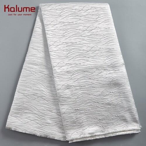 Kalume French Lace Fabric Gilding Brocade Tissue Pure White African Gilding Lace Fabric Brocade Bridal Material For Dress F2391