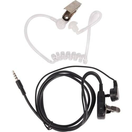 Surveillance Security Clear Coiled Acoustic Air Tube Earpiece PTT for iPhone Samsung Huawei HTC LG Sony Mobile Phone