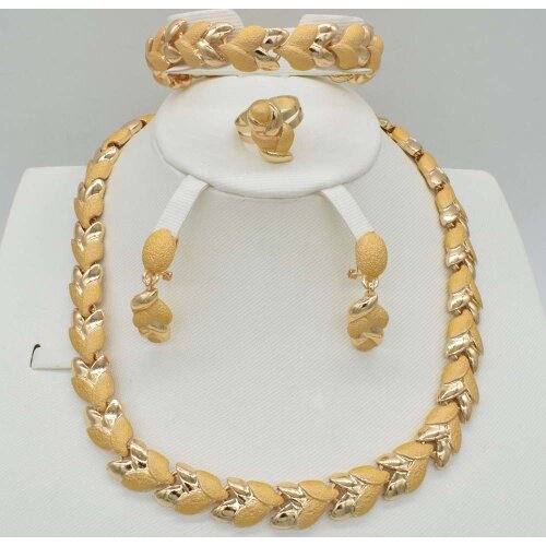 Romantic Jewelry Round Collar Jewelry Set Necklace Earrings Bracelet Set For Women For Engagement Jewelry Findings