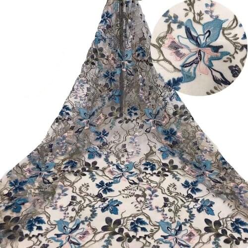 Hot Sale French Mesh Lace Fabric Sequins Craft Tulle Embroidery Sewing Prom Banquet Party Wedding Bridal Dress 5 Yards Wholesale