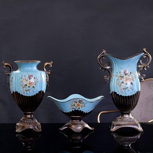 European style fruit tray three piece set household living room luxury tea table decoration set household decoration