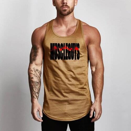 New Mesh Brand Fashion Sport Casual Fitness Mens Singlets Sleeveless Shirts Tank Top Men Clothing Bodybuilding Workout Gym Vest