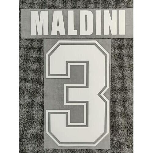 1991-1992 Retro #3 Maldini #9 Van Basten Nameset Printing iron Transfer Badge