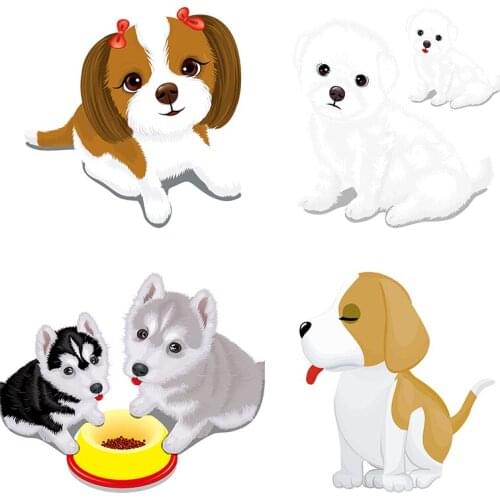 Three Ratels QD108Cute cartoon dog sticker notebook car fuel tank cap childrens bedroom decoration sticker gift Decal
