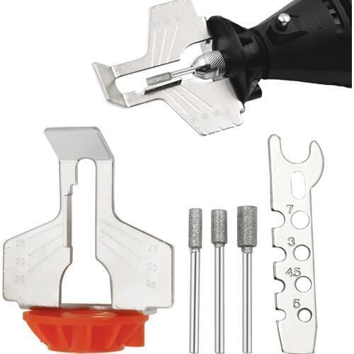 Chainsaw Sharpening Attachment Rotary Tool Accessory Kit Chain Saw Sharpening Attachment Sharpener Guide Drill Adapter Head