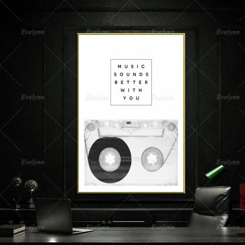 Nordic Wall Art Music Sounds Better With You Art Print Poster Modular Pictures Home Minimalism Bedroom Decor Canvas Painting