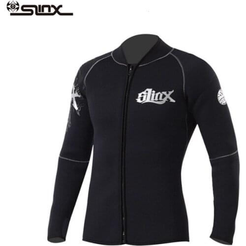 5MM neoprene wetsuit men diving jacket long sleeve snorkeling coat male surfing winter jacket fishing thermal Swimwear front zip