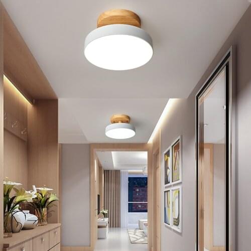 Nordic Wood Led Ceiling Lights Modern For Corridor Aisle Living Room Bedroom Japanese Style Indoor White Decor Lamps Fixture