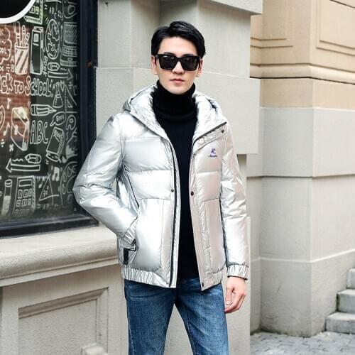 Winter Down Coat Male Thick Warm Down Jacket Men Coat Winter Light White Duck Down Jackets Short Hooded Outwear AM9967