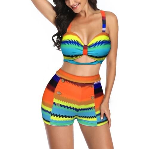 SAGACE Printed sexy bikini 2021 summer womens swimsuit new fashion trend u-neckband womens swimming Spa micro bikini