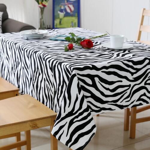 Modern fashion table cloth Black and white Zebra leopard pattern tablecloth desk Personality table cloth coffee table mat cover