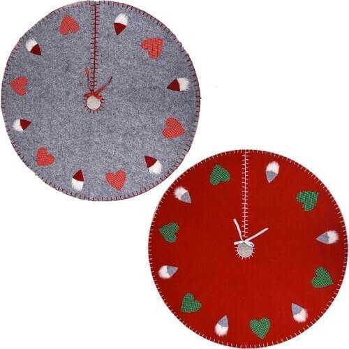 Christmas Tree Skirt Non-woven Christmas Gnome &Love-heart Pattern Xmas Tree Skirts for Christmas Decorations Indoor