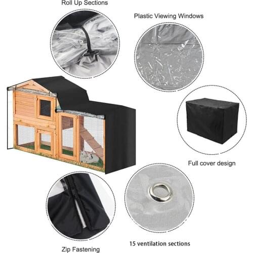 Pet Cage Protection Cover Hutch Cover Waterproof Dust Protector Fits For Pointed Triangle Rabbit Cage Bird Pets Double Layer