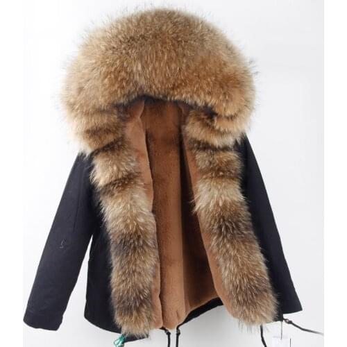 2021 Waterproof Short Parka 7XL Winter Jacket Women Real Fur Coat Natural Fox Fur Collar Hood Warm Streetwear Detachable