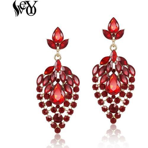 VEYO Trendy Full of Rhinestone Earrings For Women Luxury Crystal Drop Earrings Gift