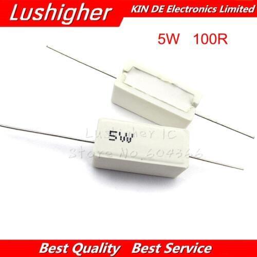 10pcs 5W 0.1Ohm Cement Resistance 0.1R 0.1 Ohm