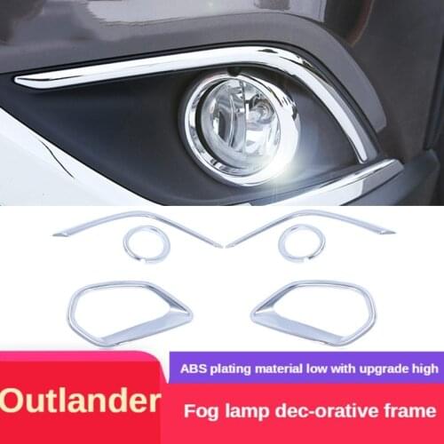 2PCS For 2019 Mitsubishi Outlander ABS Chrome Car Front Headlight Fog Lamp Cover Trim Car Styling Accessories
