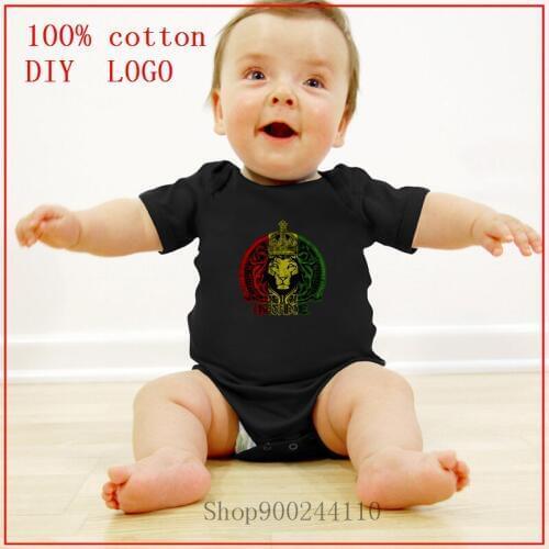 2020 Newborn Baby Clothes Short Sleeve Girl Boy Clothing Bodysuits baby Judah Rasta King Raggae Lions Cotton Baby Rompers