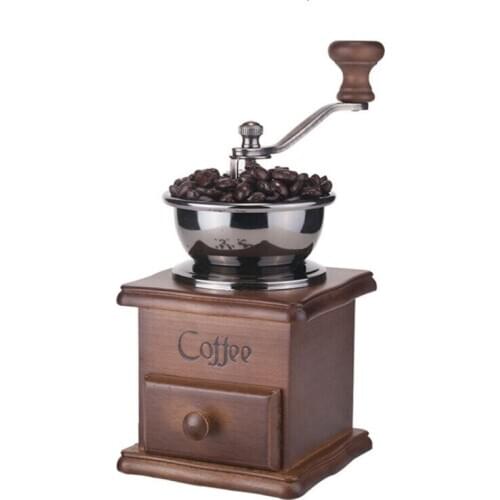 2020 Vintage Manual Hand Crank Wooden Metal Coffee Pepper Herb Mill Spice Grinder Coffee Grinder Manual