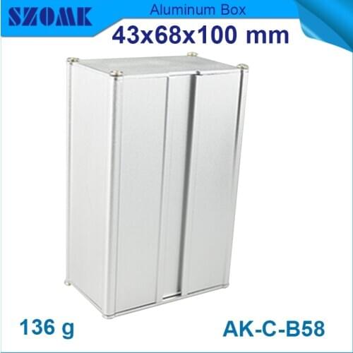 4pcs/lot aluminum boxes 43x68x100 mm in silver color aluminum control electronic cases which used to GPS