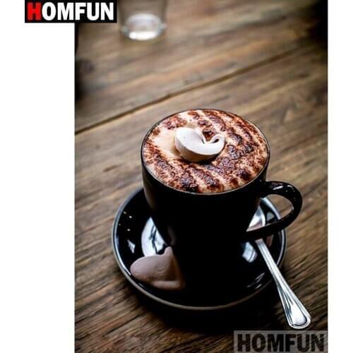 HOMFUN Full Square/Round Drill 5D DIY Diamond Painting "Coffee cup" Embroidery Cross Stitch 3D Home Decor Gift A12008