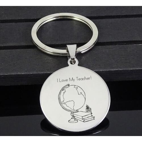 Teachers Keychain Newest Personality Pendant "I love my teacher" Keychains Jewelry for Geography Teacher YP7214