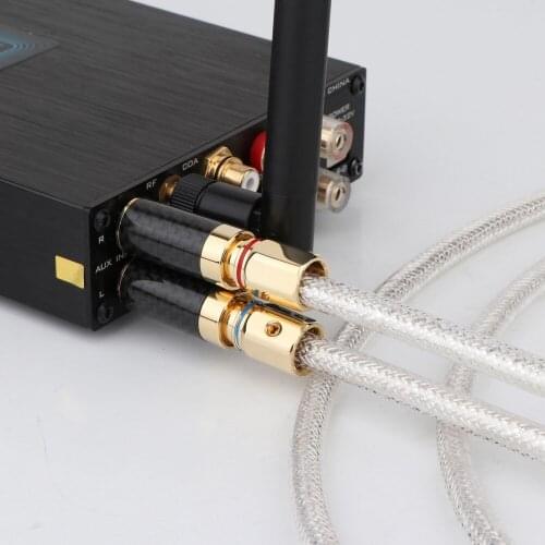 E.DORIS D Series D19 5N OFC Silver Plated , RCA Interconnect Audio Cable with Carbon Fiber Gold-Plated Plug