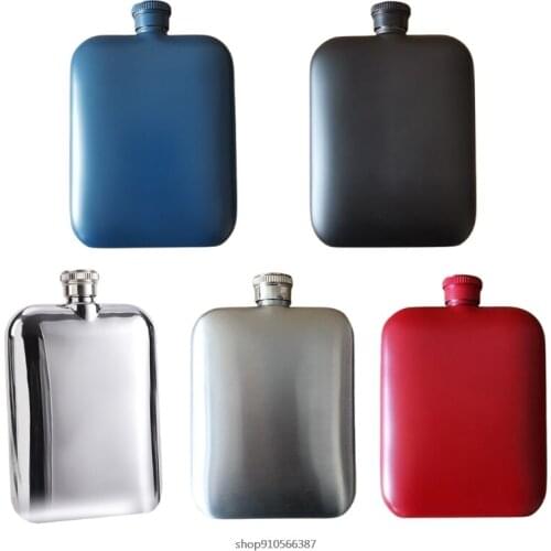 Leakproof 6oz Portable Square Stainless Steel Hip Flask, Electroplated Bottle with Air-pressured Cap Hiking M17 21 Wholesales