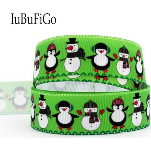 [IuBuFiGo] 40 yard 7/8" 22mm Merry Christmas Printed Grosgrain Ribbon Green ribbon For Home Decoration 4548