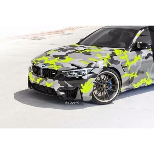 Black Yellow Grey Camouflage Vinyl Sticker Car Film Wrap With Air Bubble Adhesive Motorcycle Scooter Decal Wrapping ORINO WRAPS