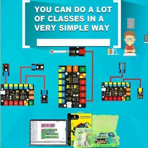 Keyestudio EASY PLUG RJ11 Super Starter Learning Kit For Arduino STEM EDU/Compatible With Mixly Block Coding